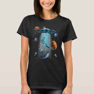 Galaxy Fish shark Space UFO Alien Stars Sea Ocean T-Shirt