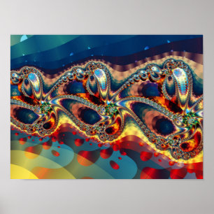 Galaxy Flower Fractal Poster