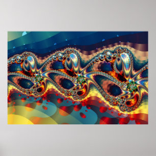 Galaxy Flower Fractal Poster