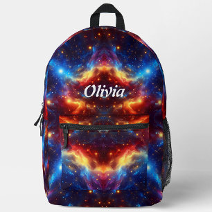 Galaxy fusion - space starts colourful custom name printed backpack