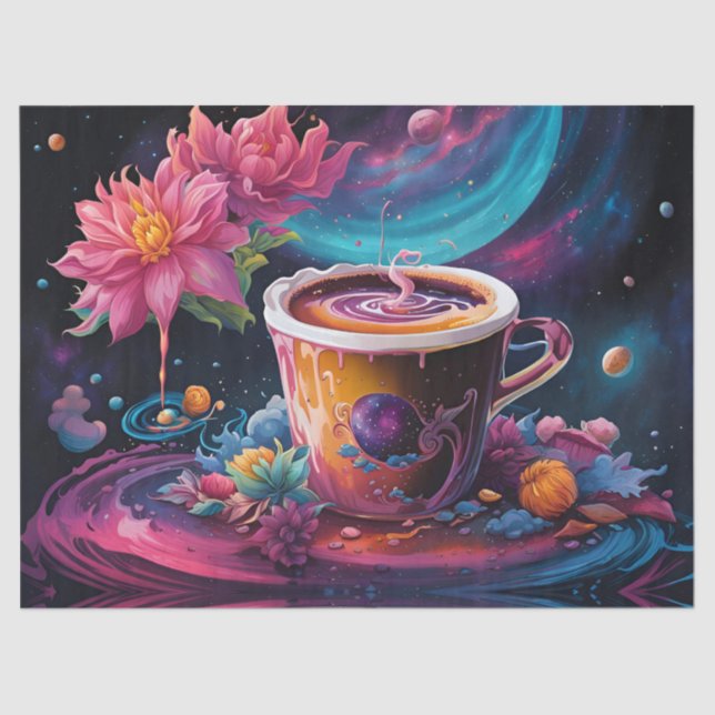 Galaxy Garden Coffee Art Tissue Paper (Front)