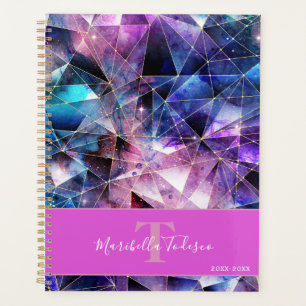 Galaxy Gemstone Crystal Purple Geometric Design Planner