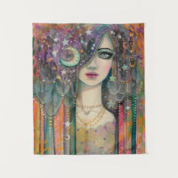 Galaxy Girl Bohemian Fantasy by Molly Harrison