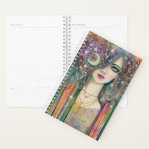 Galaxy Girl Bohemian Style Girl by Molly Harrison Planner