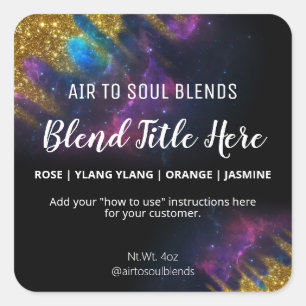 Galaxy Glitter Black Essential Oil Blend Labels
