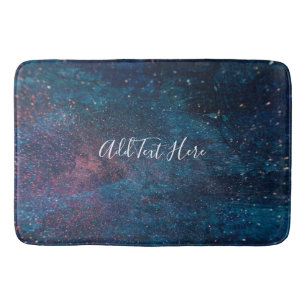 Galaxy Glitter Paint Swirls Bath Mat
