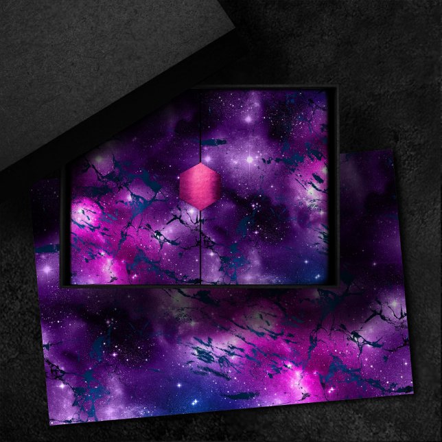 Galaxy Glow | Cosmic Blue Purple and Pink Marble Tissue Paper (Creator Uploaded)