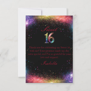 Galaxy Glow Sweet 16 Invitation