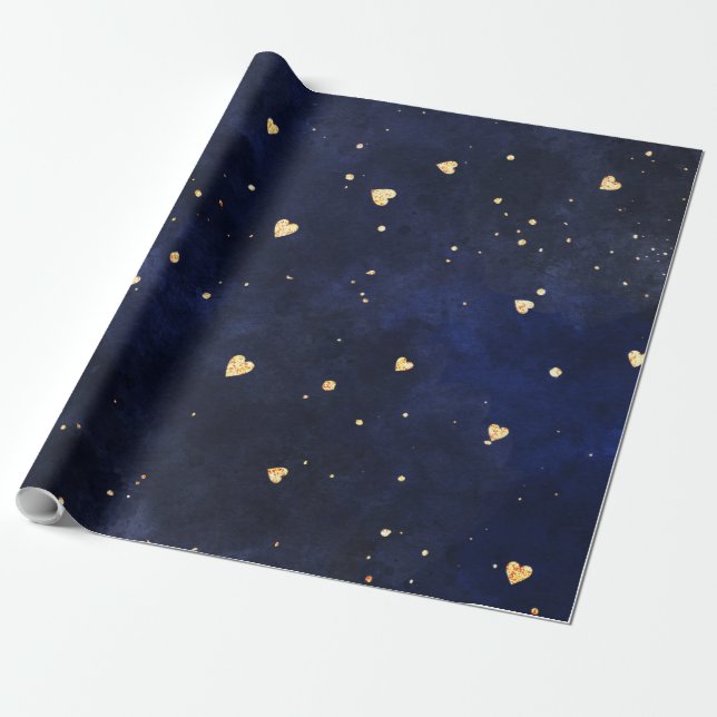 Galaxy hearts wrapping paper (Unrolled)