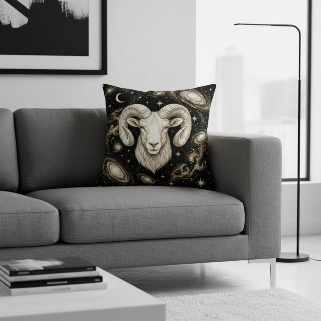 Galaxy Home Decor Aries Zodiac Celestial Cushion (Creator Uploaded)