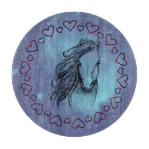 Galaxy Horse & Hearts Cutting Board