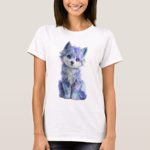 Galaxy Husky Pup Portrait Women T-Shirt