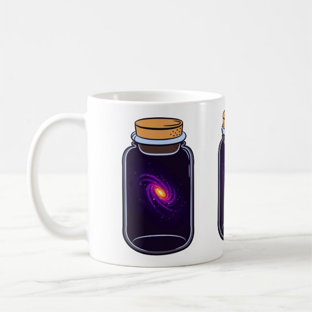 Galaxy in a Jar Universe Glas Space Lovers Coffee Mug (Left)