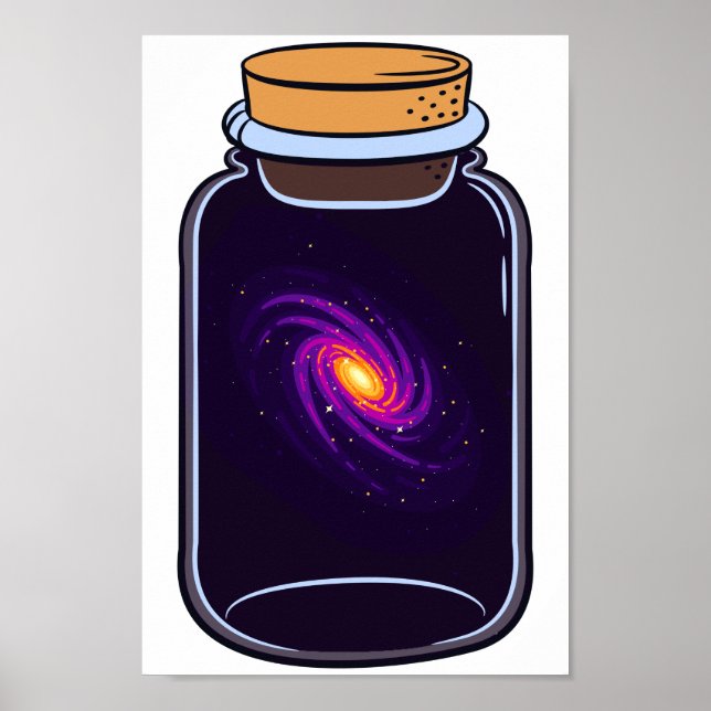 Galaxy in a Jar Universe Glas Space Lovers Poster (Front)