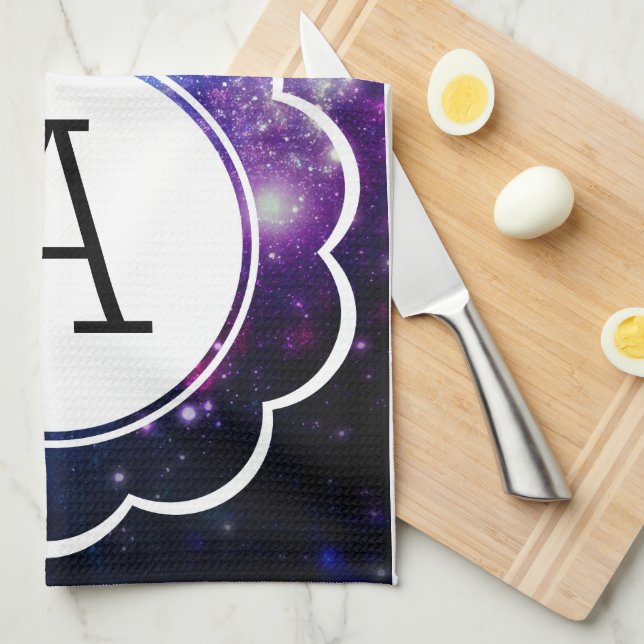 Galaxy Initial Tea Towel (Quarter Fold)