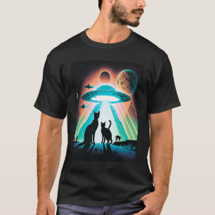 Galaxy Kittens Cat UFO  Cat In Space  35 T-Shirt
