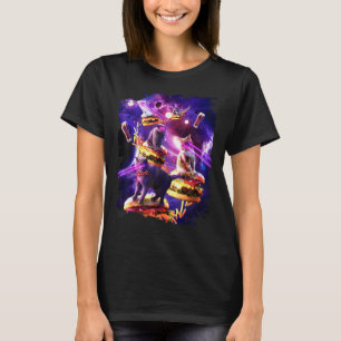 Galaxy Laser Cat On Burger - Space Cheeseburger Ca T-Shirt