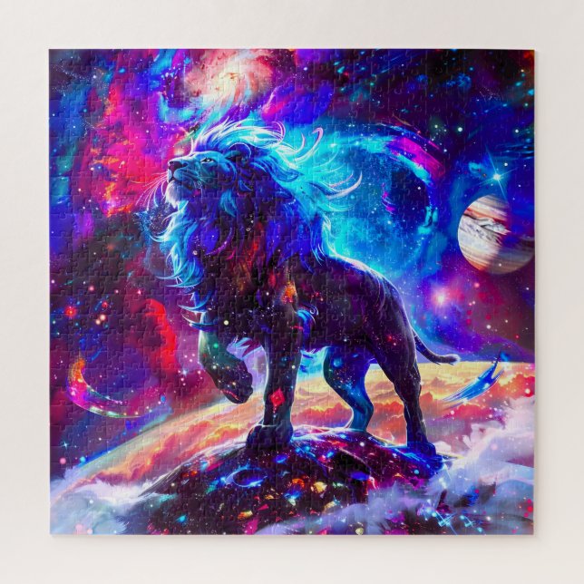 Galaxy Lion Blue Jigsaw Puzzle (Vertical)