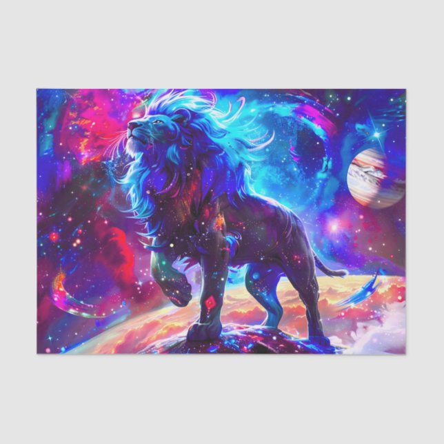 Galaxy Lion Blue Tissue Paper (Front)