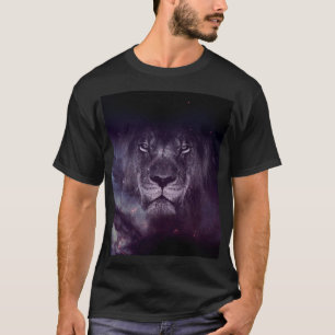 Galaxy Lion Face Art Wallpaper T-Shirt