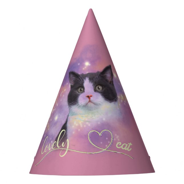 Galaxy Lovely Cat Party Hat (Front)