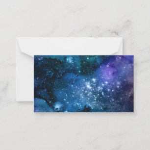 Galaxy Lovers Starry Space Blue Sky White Sparkles Card