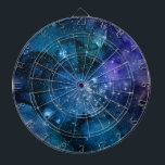 Galaxy Lovers Starry Space Blue Sky White Sparkles Dartboard<br><div class="desc">A galaxy is a collection of stars,  gas clouds,  planets,  cosmic dust,  dark matter,  and energy gravitationally bound together in a more or less defined structure. If you are a lover of astrology and astronomy,  you will like this design.</div>