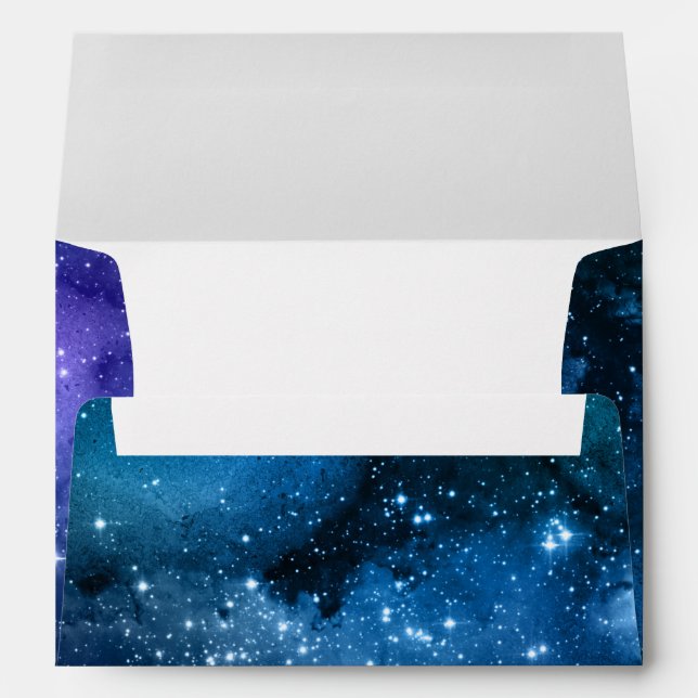 Galaxy Lovers Starry Space Blue Sky White Sparkles Envelope (Back (Bottom))