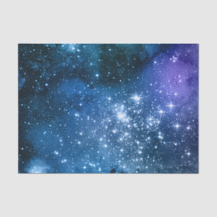 Galaxy Lovers Starry Space Blue Sky White Sparkles Tissue Paper