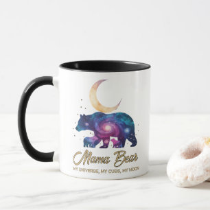 Galaxy Mama Bear & Cubs Moon Silhouette Mug