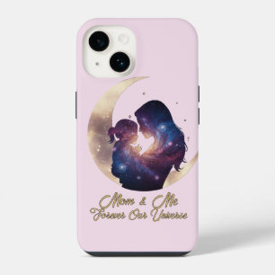 Galaxy Mama & Child Silhouette Moon Art iPhone 14 Case