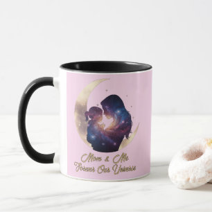 Galaxy Mama & Child Silhouette Moon Art Mug