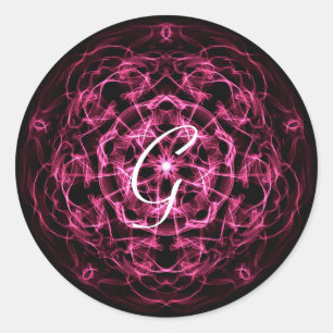 Galaxy mandala. monogram. classic round sticker