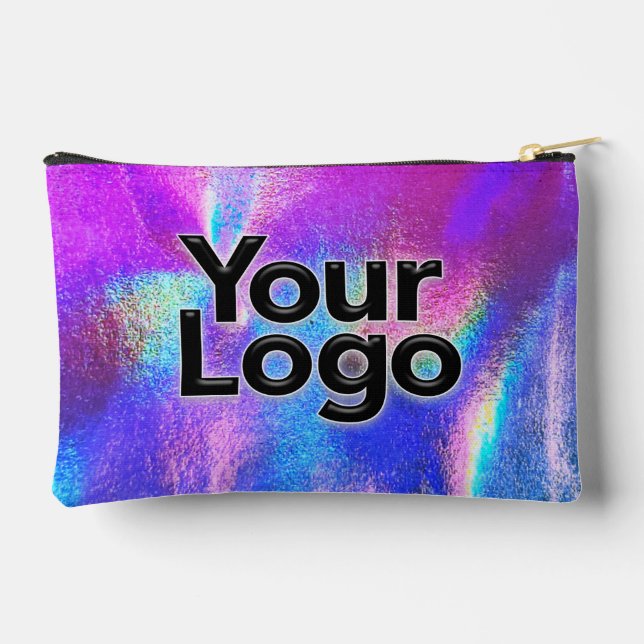 Galaxy Metallic Sparkly Holograph Luxury Business  Accessory Pouch (Back)