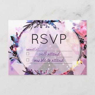 Galaxy Modern Space Hip RSVP Card