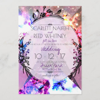 Galaxy Modern Space Hip Wedding Invitation