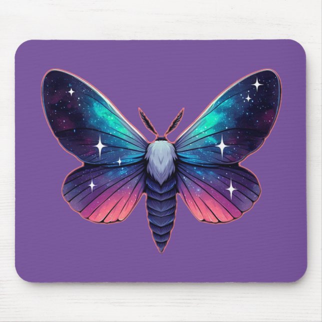 Galaxy Moth - Cosmic Space Themed Fantasy Mouse Pad (Front)