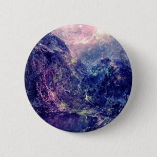 Galaxy Mountains 6 Cm Round Badge