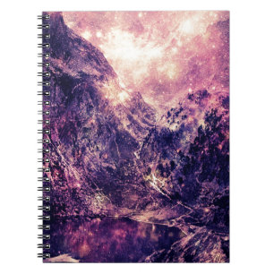 Galaxy Mountains Spiral Notebook