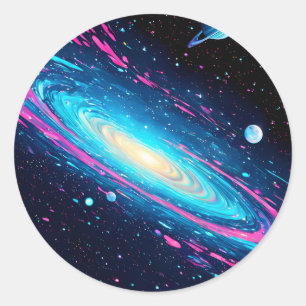Galaxy muted v1 classic round sticker