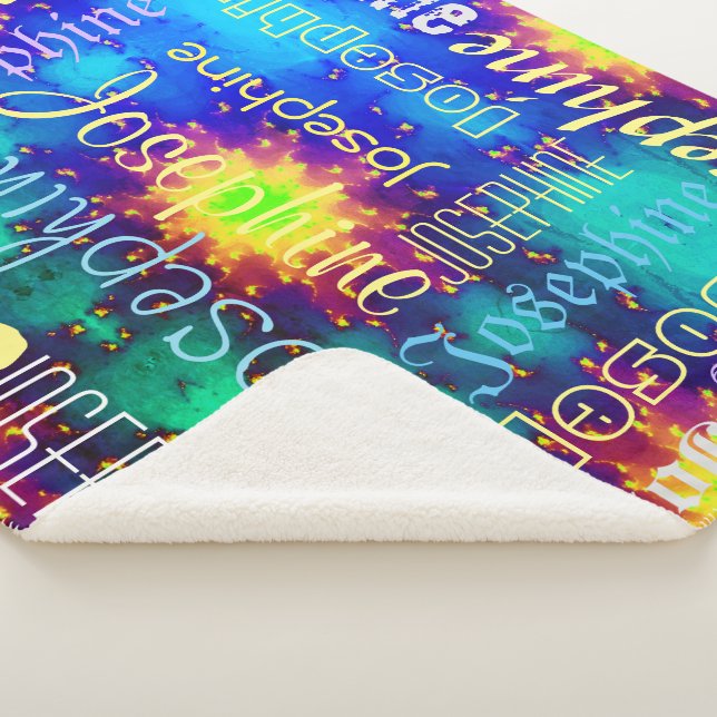 Galaxy Name Sunburst Supernova Tie-dye Sherpa Blanket (3/4)
