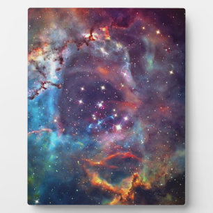 Galaxy Nebula space image. Plaque