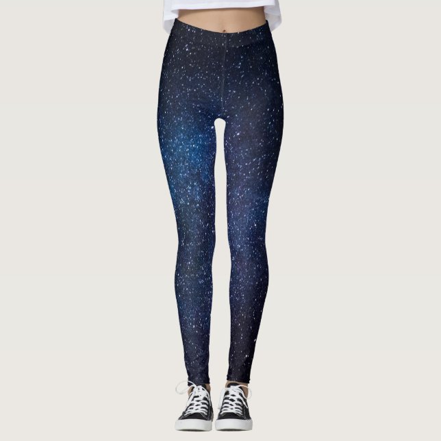 Galaxy Nebula Yoga Pants Space Blue (Front)