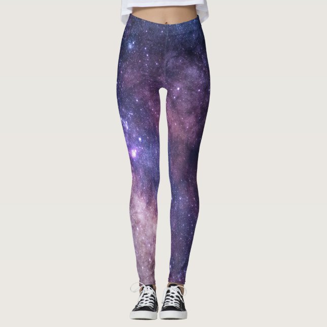 Galaxy Nebula Yoga Pants Space Purple (Front)