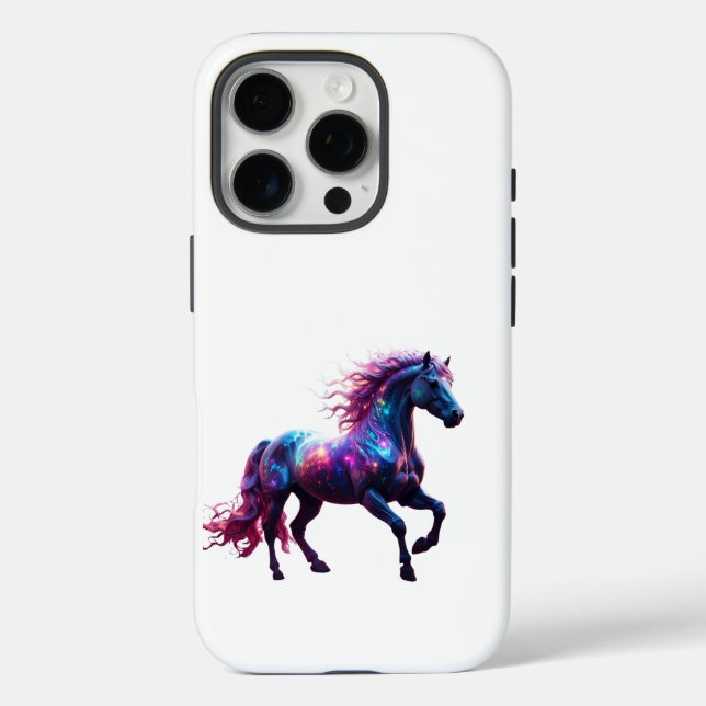 Galaxy Neon Horse Art – Vibrant Space Fantasy  Case-Mate iPhone Case (Back)