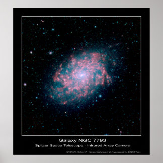 Galaxy NGC 7793 – Spitzer Space Telescope - Infrar Poster