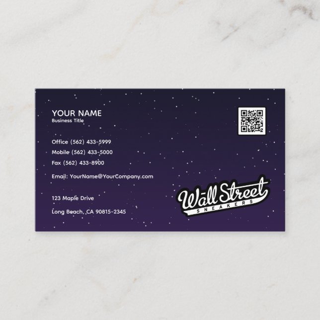 Galaxy Night Sky - Business Card Design (Front)