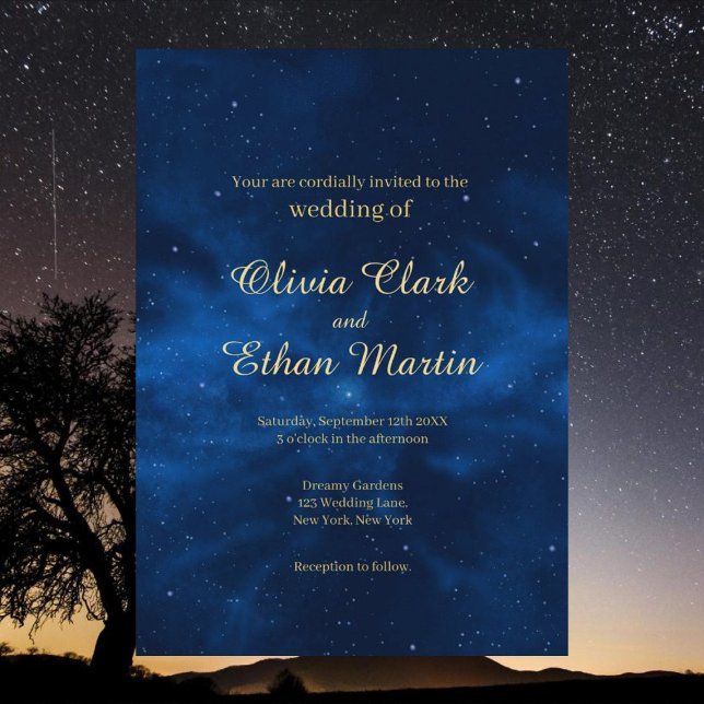 Galaxy Night Sky Theme Wedding Invitation (Creator Uploaded)