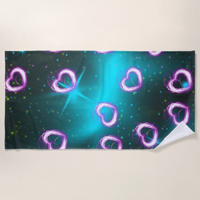 Galaxy of heart beach towel (Front)