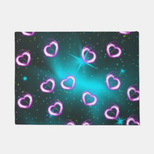 Galaxy of heart doormat